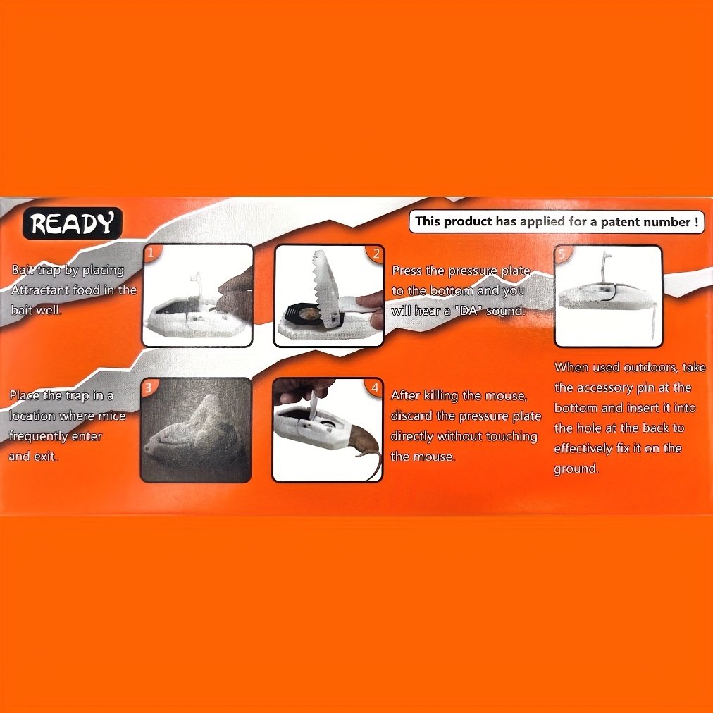 2 vnt. pelės įkrovimo rinkinys, skirtas naudoti viduje arba lauke – patvarus plastikinis pelės žudiklio kojinis su Easycatch etiketėmis, dvigubo naudojimo dizainas, skirtas efektyviai aptikti, baltos ir juodos spalvos, idealiai tinka namų ir sodo saugumui, pelės atbaidymo prietaisai